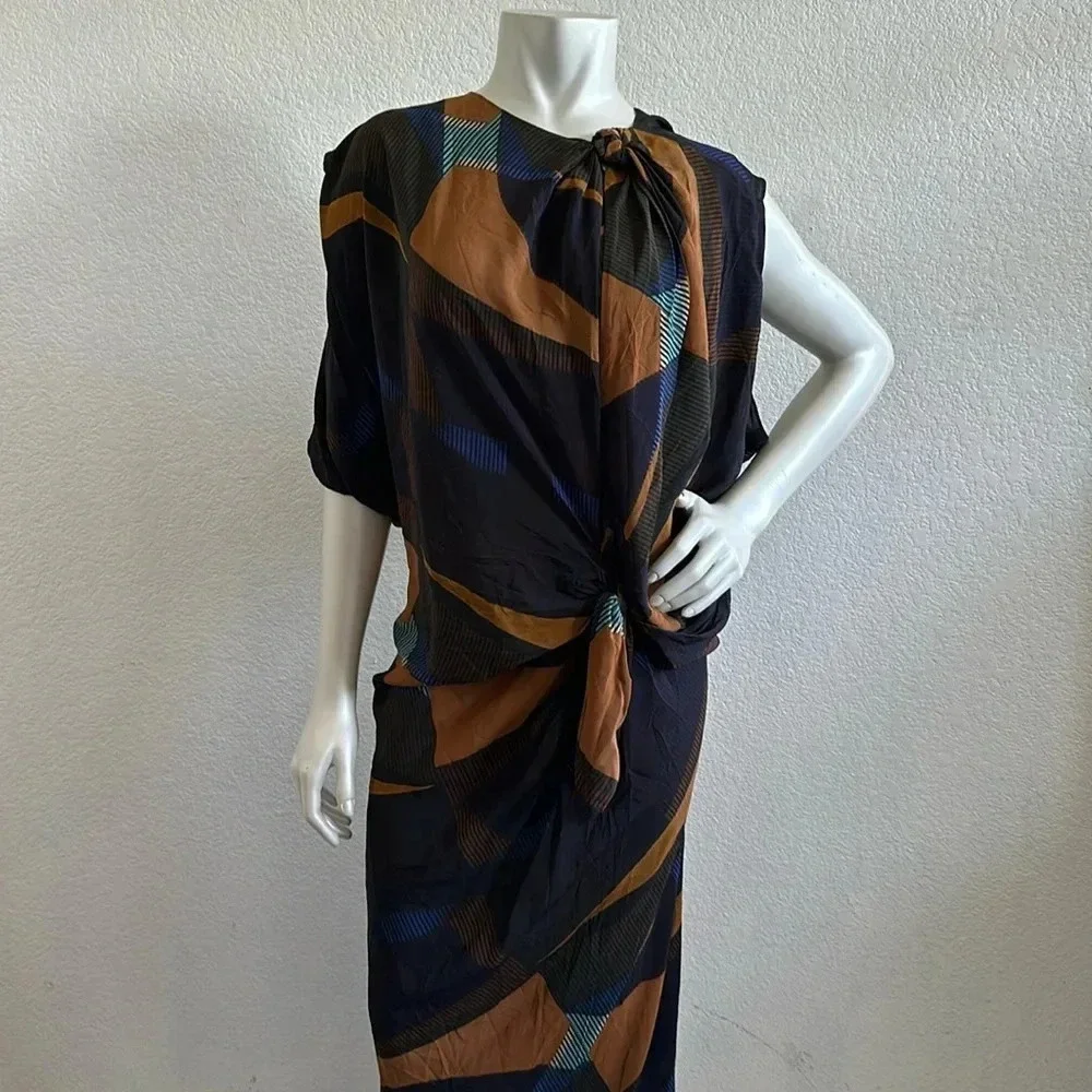 NWOT ZARA WOMAN MIDI LIMITED EDITION DRESS WITH DRAPED DETAIL Small - Picture 5 of 10